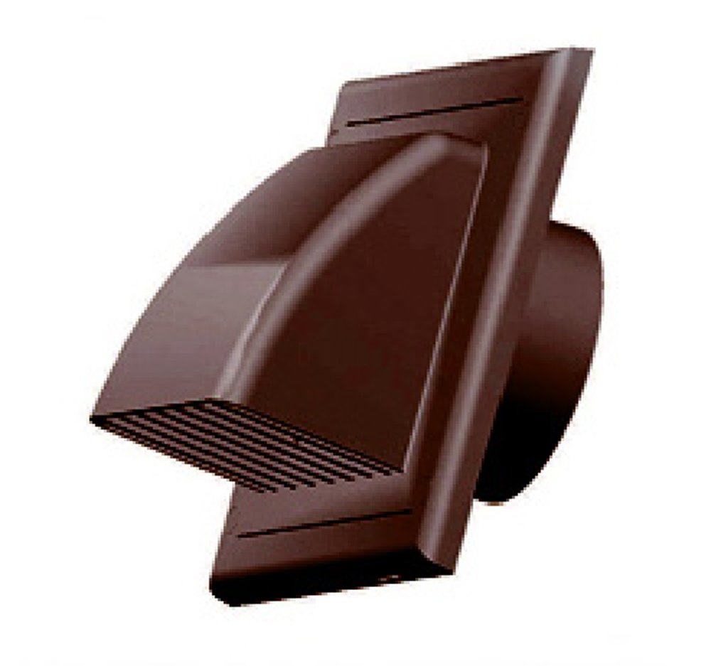 Ventilation Grille Exhaust Air Supply Air Extractor Trim Backflow Flap Diameter 100 mm ABS Brown Outer Hood