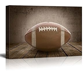 Touchdown! Football Rustic Rectangular Sport Panel - Celebrating American Sports Traditions - Canvas Art Home Art - 12x18 inches