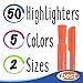 Best Highlighters (Extra Large 50 Pack) 2 Styles (Large Barrel & Pen Size) Assorted Fluorescent Colors - Perfect for Bible Study, Classroom, Students, and Teachers!