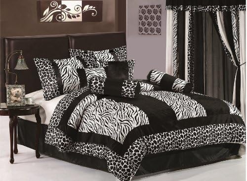 Amazon Com Chezmoi Collection 7 Piece Black And White Micro Fur