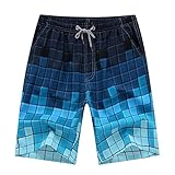 DHnewsun Men's Printing Quick Dry Beach Board Shorts Swim Trunks Plus Size