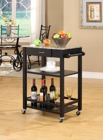 Inroom Furniture Designs K02 K02 Kitchen Buffet Marble - Black Finish