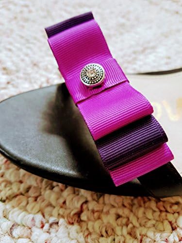 Dark and Light Purple with Rhinestone Ribbon Shoe Clip