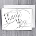 Silver Foil Thank You Note Cards / 50 Thank You Card Set / 3 1/2