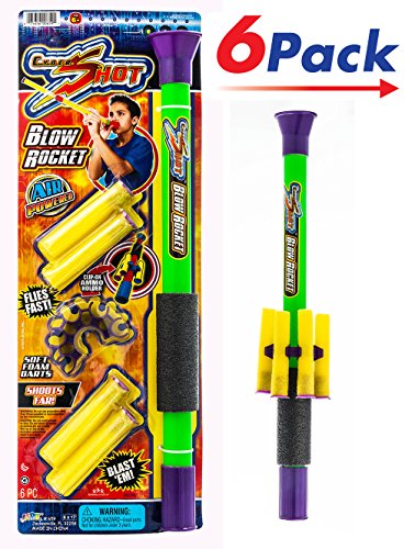Darts Blow Gun by 2GoodShop | Outdoor Games Toy Guns for Kids Get Ready to Shoot Your Friends Comes with 4 Soft Foam Darts and Holder Pack of 6 | Item #659 - Thumbnail 3