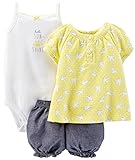 Carter's Baby Girls' 3 Piece Print Romper Set (Baby)