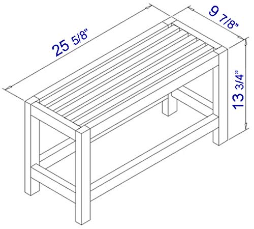 ALFI brand AB4401 26-Inch Solid Wood Slated Single Person Sitting Bench