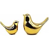 Fannuoncc Small Animal Birds Statues Home Decor Modern Style Gold Decorative Ornaments for Living Room, Bedroom,Cabinets, Office Desktop (2 Pack)