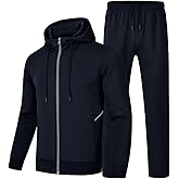 BASUDAM Men's Tracksuits Sweatsuits Set Hooded Sweat Track Suits for Men 2 Piece Warm Up Full Zip Athletic Sports Activewear