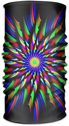 Multi-Purpose Kaleidoscope Tie Dye Windmill Black Bandana Headband Face Mask For Dust, Raves, Riding, Outdoors Etc
