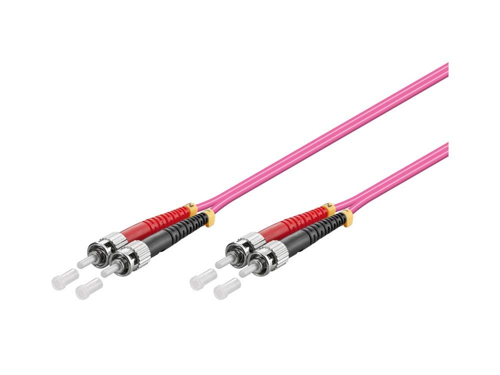 Good Connections LWL Duplex Patch Cable LC to SC Multimode 50/125 Inch Fibre Optic turquoise OM4 - Violett/Pink 1 m