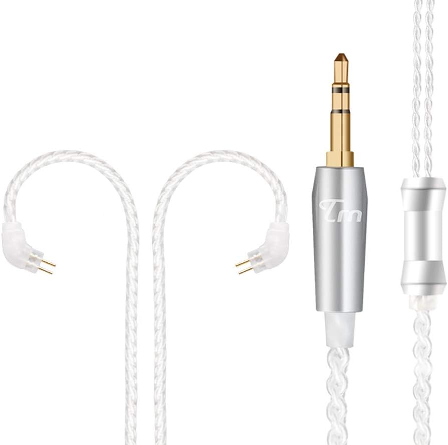 Trn 2.5mm/3.5mm Silver Plated Balance Upgrade Line/Cable for Trn Earphone Without MIC (2PIN_0.75, 3.5)