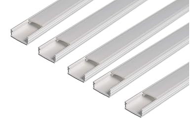10 m (5CS X 6.6 ft/2 M) LED Profil Slim Kanal mit Milky Cover Profil 16 x 7 mm für Strip Beleuchtung Kanal PVC Profil für LED