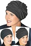 100% Cotton Trinity Turban - 3 Looks in One! Slouchy Chemo Hats for Cancer Patients