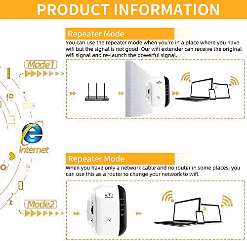 FKH-Repetidor-WiFi-300Mbps-Amplificador-WiFiAmplificador-Senal-WiFi-de-300-MbpsAmplificador-de-Senal-Admite-Redes-WLAN-de-24-GHzFacil-de-Configurar-Compatible-con-Enrutador-y-Fibra