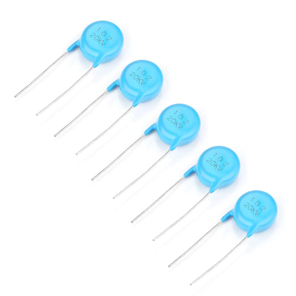 YWBL-WH Ceramic Capacitor Kit 20KV 1000PF High Voltage Round Ceramic Disc Capacitors HV Set Electronic Parts 5 Pcs
