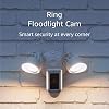 Ring Floodlight Camera Motion-Activated HD Security Cam Two-Way Talk and Siren Alarm, White