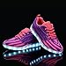 BEGT Kids Boys Girls LED Shoes Breathable Light Up USB Charging Sneakers For Daily Wear/Jogging/Walking