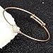Cute Rose Gold Tone Cubic Zircon Love Heart Bangle For Children Girls Expandable Length 5.9