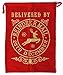 Jolly Jon Large Christmas Bags Santa Sacks ~ Reusable Cotton Christmas Sack Designs - Red & Gold Reindeer Mail Design 27 x 19 size