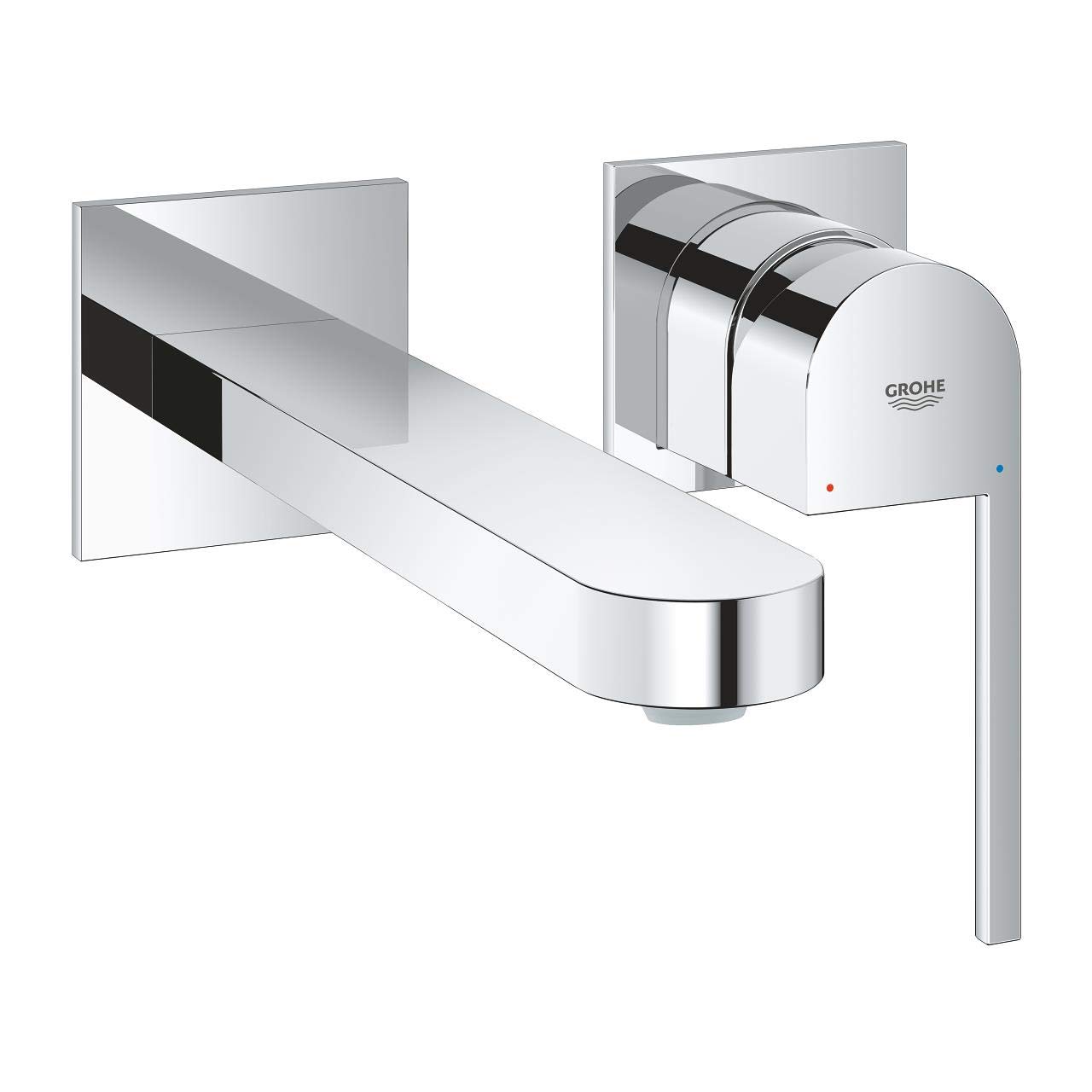 GROHE Plus 2-Hole Basin Mixer, Wall-Mounted, L-Size Water-Saving Tap in Chrome Finish 29306003