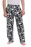 Fun Boxers Mens Creepy Skulls Sleepwear Loungewear (Black)