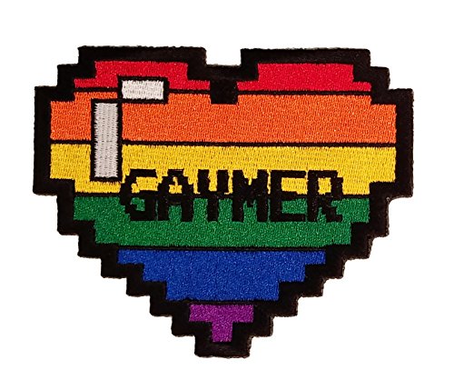 Gaymer Gamer 8 Bit Heart Sew On Patch