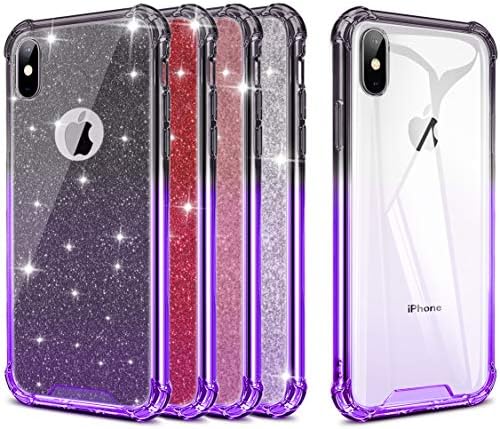 ANOLE Compatible iPhone Xs Max Case, Slim Gradient Soft TPU & Hard Clear