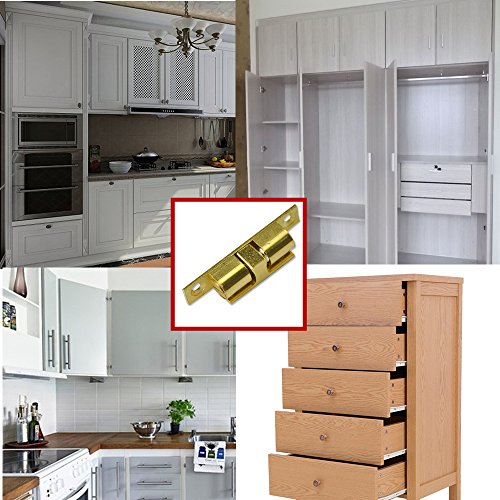 Solid Brass Double Ball Lock Cabinet Door Lock Furniture Door Clasp Suitable for Most Cabinets 2pcs (60mm//2.36in)