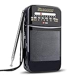 ZesGood Portable Transistor Radio Battery Operated AM FM Radio Portable for Walking Hiking Camping Powered by 2AA Battery, Easy Tuning, Power Saving
