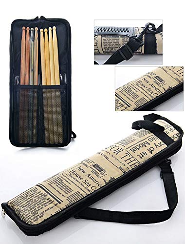 Standard Drum Stick/Mallet Bag with External Pocket Weather Resistant Fabric Drumstick Case Cover - Thumbnail 7