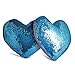 U-miss Mermaid Pillow with Pillow Insert, Two-Color Decorative Heart Shape Reversible Sequin Pillow 13''×15'' (Heart-Shaped, Pink-Blue)