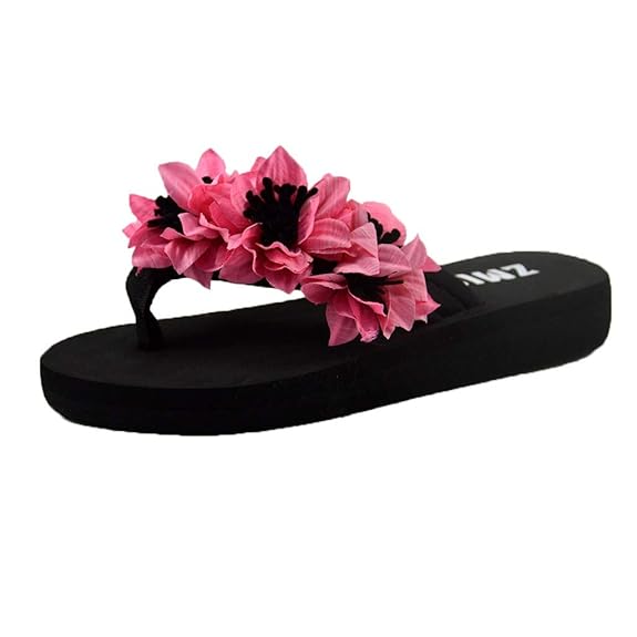 ?HWTOP Flip Flops Damen Hausschuhe Zehentrenner Muffin Flache Pantoletten Unterseite Sandalen Home Bad Strand Schuhe