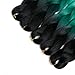 Lady Corner Ombre Braiding Hair 24inch Jumbo Braids High Temperature Fiber Synthetic Hair Extension 5pcs/Lot 100g/pc for Twist Braiding Hair (24inch(Pack of 5), Black-Emerald Green-Grey Green)