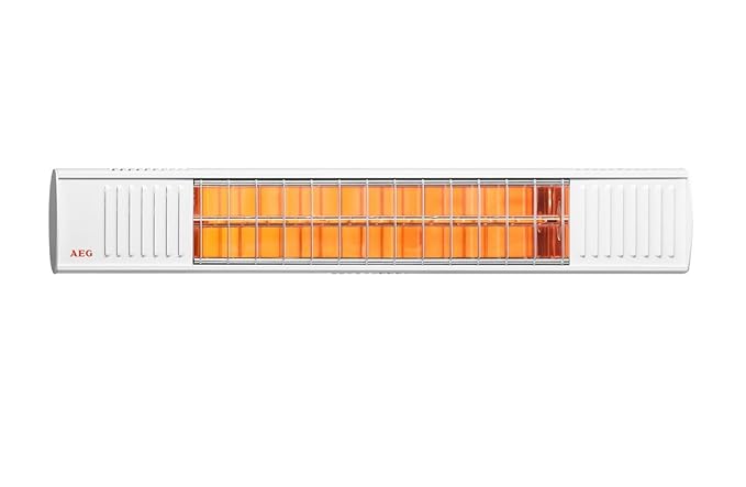 AEG Terrassen-Heizstrahler IR Premium 2000 H W, 2 kW, hochheffiziente Qualitäts-Goldröhre, weiß, 234788