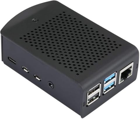 ILS - Carcasa protectora para Raspberry Pi 4 Model B (aleación de aluminio), color negro