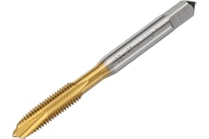 uxcell 1/4-28 UNF B2 Spiral Point Thread Tap, Screw Tap Threading Tapping Tool, Titanium Coated 6542 High Speed Steel Machine