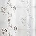 jinchan Faux Silk Floral Embroidered Sheer Curtains for Bedroom Embroidery Curtain for Living Room, 2 Panels, 84
