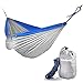 ELEMENTEX Portable Parachute Nylon Travel Camping Backpacking Hammock - Large Silver & Blue