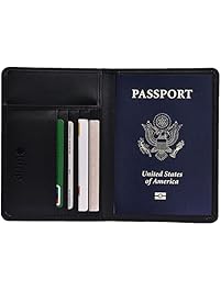 RFID Blocking Leather Passport Holder Cover & Travel Wallet ID Card Case