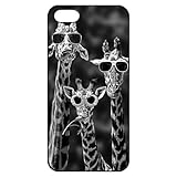 Sunglasses Giraffe Iphone 5 5s Hard Back Shell Case Cover Skin for Iphone 5/5s Cases - Black/white/clear