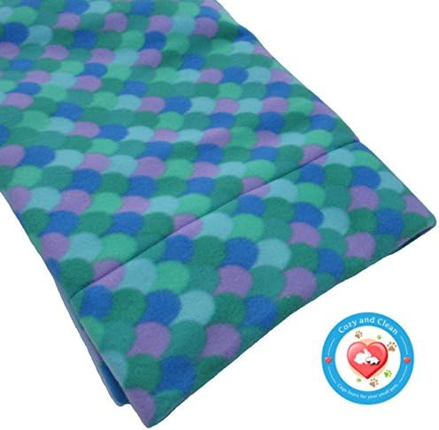 Guinea Pig Fleece Cage Liner, Blue Green Scales, Absorbent Liner, Midwest Size, Cozy and Clean | Washable and Reusable |
