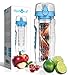 AquaFrut 32 OZ Fruit Infuser Water Bottle BPA-Free Fruit Infusion Sports Bottle - Flip Top Lid w Drinking Spout, Leak Proof, Made of Durable Tritan. Free Recipe eBook! (Blue)