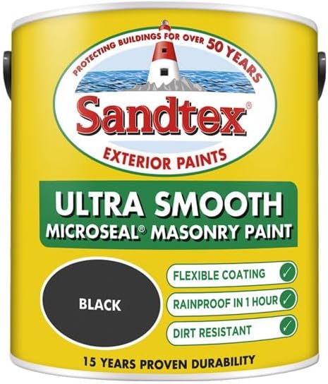 Sandtex Retail Ultra Smooth Masonry Black 2.5 L Exterior Paint