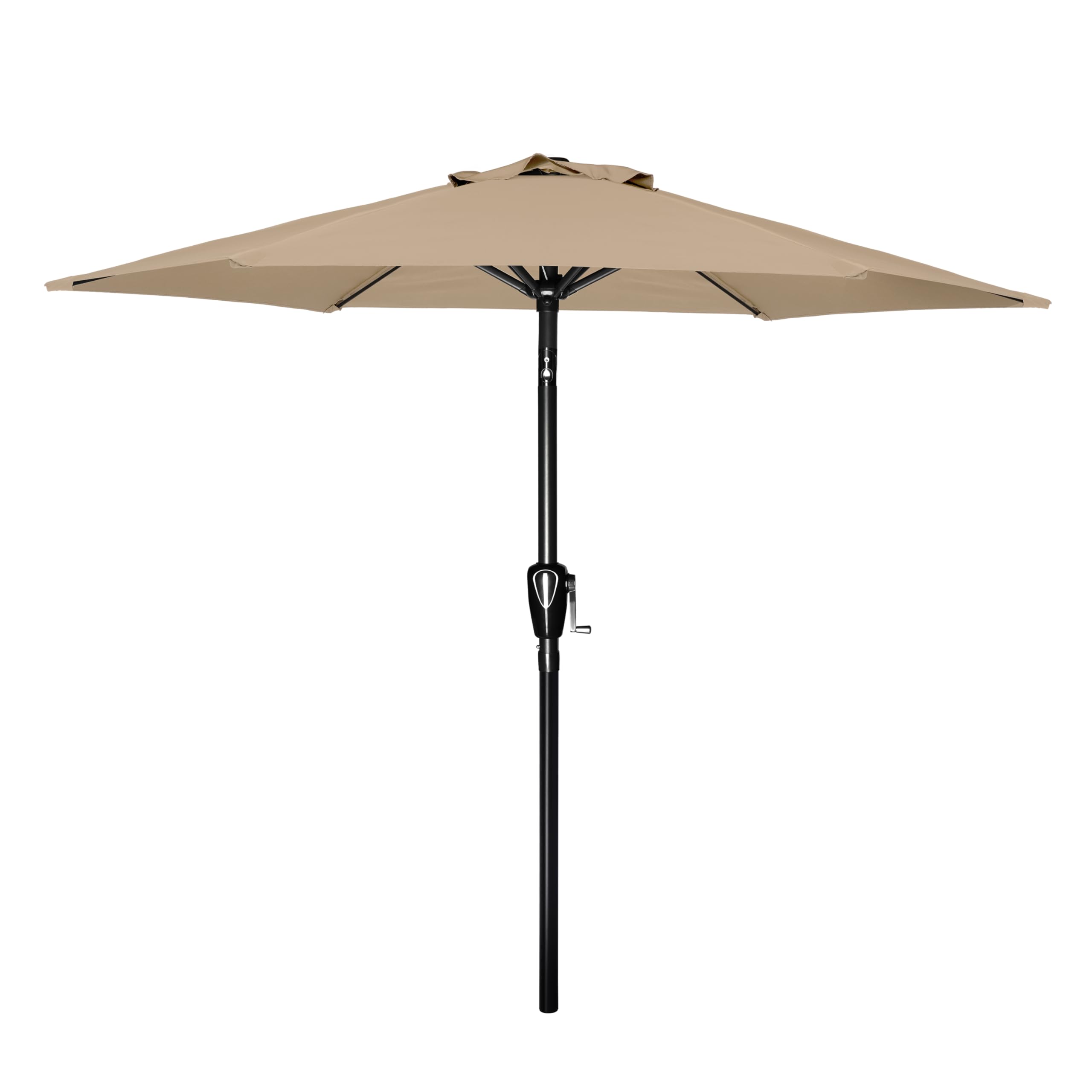 Simple Deluxe 7.5ft Patio Umbrella Outdoor Table Market Yard Umbrella with Push Button Tilt/Crank, 6 Sturdy Ribs for Garden, Deck, Backyard, Pool, Tan Image