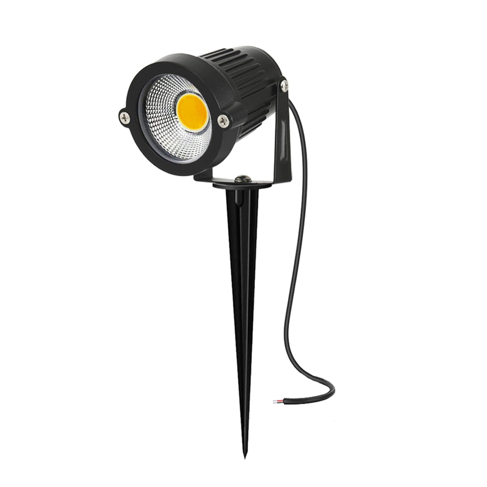 AHOTSUK Garden Spike Light Garden Spot Lights - 5W 350LM Outdoor Spike LED Lights Mains Powered - IP66 Waterproof - Landscape Decorative - Patio Yard Pathway - Warm White - 1 Pack Without Plug