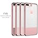 BENTOBEN iPhone 8 Plus Case, iPhone 7 Plus Case, Bling Glitter Clear Drop Protection Hard PC TPU Hybrid Dual Layer Slim Shockproof Stripes Phone Case for iPhone 8 Plus / 7 Plus (5.5 inch) Rose Gold