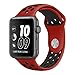 Apple Watch Series 2 Nike Sport Band, UMTELE Soft Silicone Replacement Strap with Ventilation Holes for Apple Watch Nike Plus Red/Black 38mm