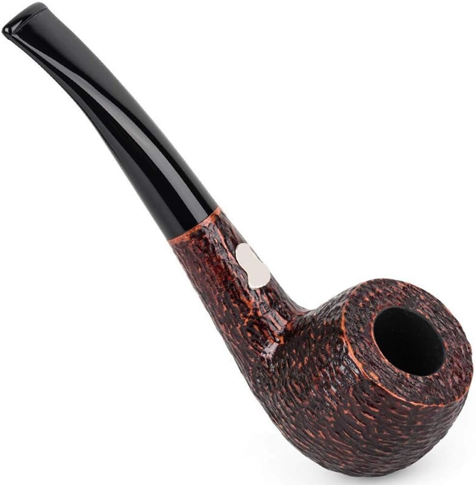 TnSok Tobacco Smoke Pipe Classic Delicate 6mm Pipe Hand Smoking Pipe Curved Pipe Filter Pipe Brown Tobacco Pipe Gift Accessories For Elders Delicate Men's Gift (Color : Wood, Size : 15x5x5cm)