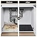 MDrebel Under Sink Mat, 24x36 PVC Layer Waterproof Kitchen Cabinet Liner, Super Absorbent Cabinet Mat and Non Slip Bottom